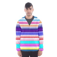 Cotton Candy Stripes Men s Hooded Windbreaker