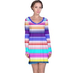 Cotton Candy Stripes Long Sleeve Nightdress