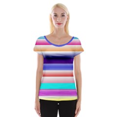 Cotton Candy Stripes Cap Sleeve Top