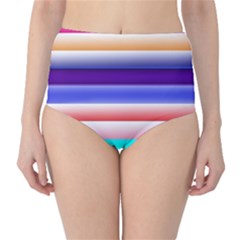 Cotton Candy Stripes Classic High-waist Bikini Bottoms