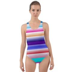 Cotton Candy Stripes Cut-out Back One Piece Swimsuit