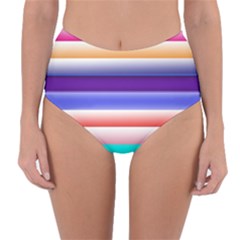 Cotton Candy Stripes Reversible High-waist Bikini Bottoms