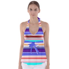 Cotton Candy Stripes Babydoll Tankini Top