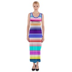 Cotton Candy Stripes Fitted Maxi Dress