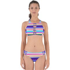 Cotton Candy Stripes Perfectly Cut Out Bikini Set