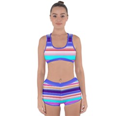 Cotton Candy Stripes Racerback Boyleg Bikini Set