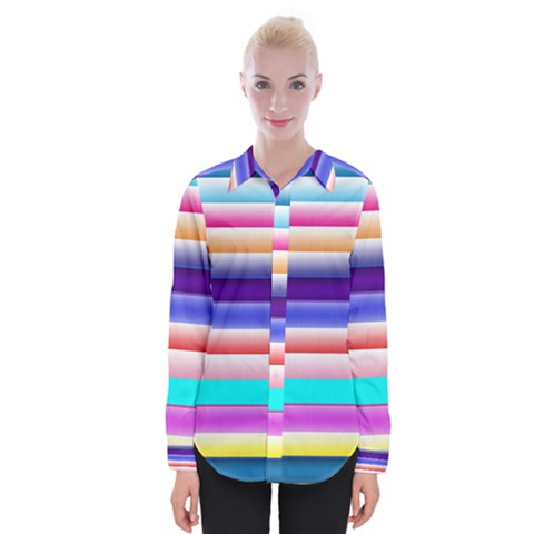 Cotton Candy Stripes Womens Long Sleeve Shirt by bloomingvinedesign