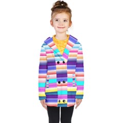 Cotton Candy Stripes Kids  Double Breasted Button Coat