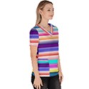 Cotton Candy Stripes Women s V-Neck Scrub Top View3