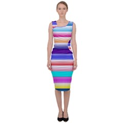 Cotton Candy Stripes Sleeveless Pencil Dress