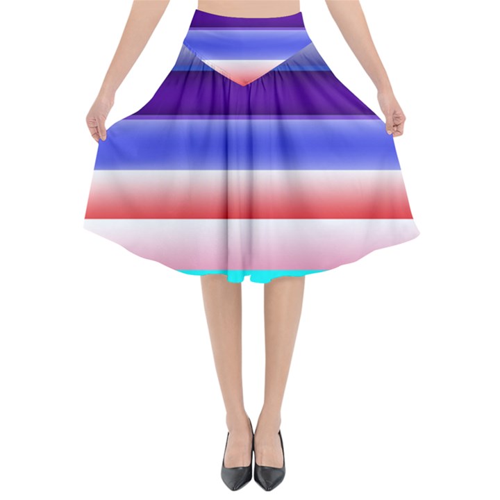 Cotton Candy Stripes Flared Midi Skirt