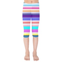 Cotton Candy Stripes Kids  Capri Leggings 