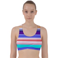 Cotton Candy Stripes Back Weave Sports Bra