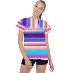 Cotton Candy Stripes Ruffle Collar Chiffon Blouse