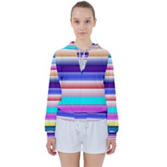 Cotton Candy Stripes Women s Tie Up Sweat