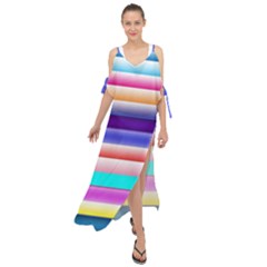 Cotton Candy Stripes Maxi Chiffon Cover Up Dress