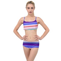 Cotton Candy Stripes Layered Top Bikini Set