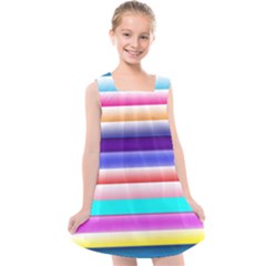 Cotton Candy Stripes Kids  Cross Back Dress