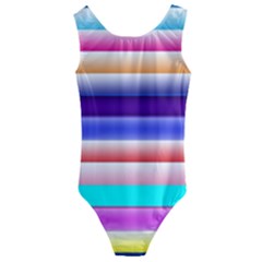 Cotton Candy Stripes Kids  Cut-out Back One Piece Swimsuit