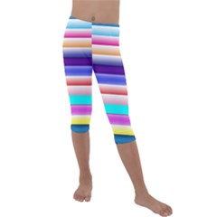 Cotton Candy Stripes Kids  Lightweight Velour Capri Leggings 