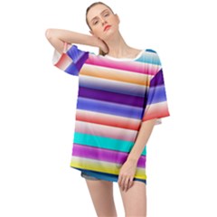 Cotton Candy Stripes Oversized Chiffon Top