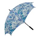 Cyan Floral Print Golf Umbrellas View2