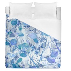 Cyan Floral Print Duvet Cover (queen Size)