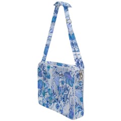 Cyan Floral Print Cross Body Office Bag