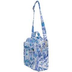 Cyan Floral Print Crossbody Day Bag