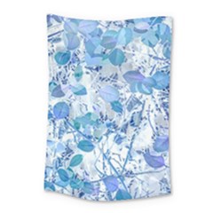 Cyan Floral Print Small Tapestry