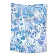 Cyan Floral Print Medium Tapestry by dflcprintsclothing