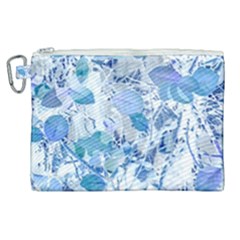 Cyan Floral Print Canvas Cosmetic Bag (xl) by dflcprintsclothing