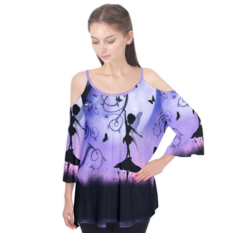 Cute Fairy Dancing In The Night Flutter Tees by FantasyWorld7