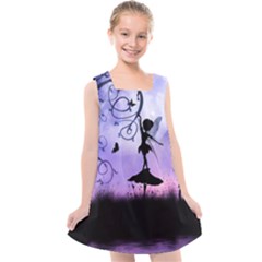 Cute Fairy Dancing In The Night Kids  Cross Back Dress by FantasyWorld7