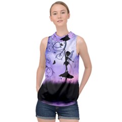 Cute Fairy Dancing In The Night High Neck Satin Top by FantasyWorld7