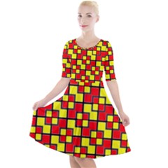 Rby-2-2 Quarter Sleeve A-line Dress by ArtworkByPatrick