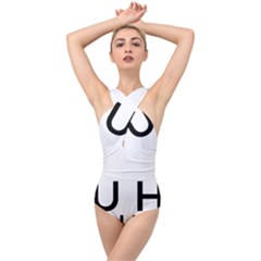 Uh Duh Cross Front Low Back Swimsuit by FattysMerch