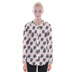 Rose D Amour & Butterflies - Pink - By Larenard Studios Womens Long Sleeve Shirt