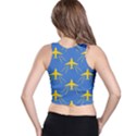 Aircraft Texture Blue Yellow Racer Back Crop Top View2