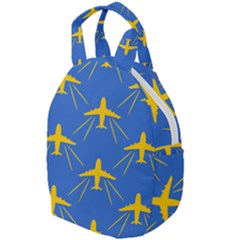 Aircraft Texture Blue Yellow Travel Backpacks by Pakrebo