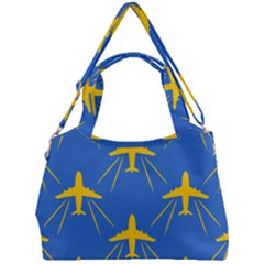 Aircraft Texture Blue Yellow Double Compartment Shoulder Bag by Pakrebo