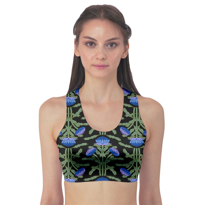 Pattern Thistle Structure Texture Sports Bra