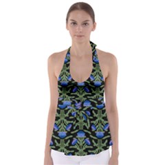 Pattern Thistle Structure Texture Babydoll Tankini Top by Pakrebo