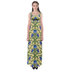 Pattern Thistle Structure Texture Empire Waist Maxi Dress by Pakrebo