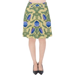 Pattern Thistle Structure Texture Velvet High Waist Skirt by Pakrebo