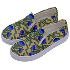 Pattern Thistle Structure Texture Kids  Canvas Slip Ons by Pakrebo