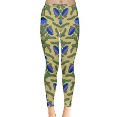 Pattern Thistle Structure Texture Inside Out Leggings by Pakrebo