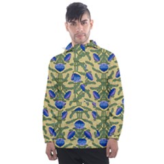 Pattern Thistle Structure Texture Men s Front Pocket Pullover Windbreaker