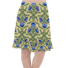 Pattern Thistle Structure Texture Fishtail Chiffon Skirt by Pakrebo