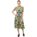 Pattern Thistle Structure Texture Keyhole Neckline Chiffon Dress View1